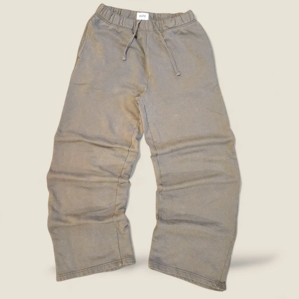 Mate The Label Men's Medium Sweatpants Brown Organic Cotton Relaxed Wide Leg EUC - Picture 4 of 12